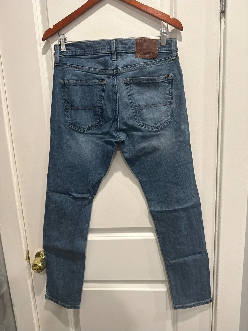 Hollister Light Blue Denim Jeans with Gold Stitching